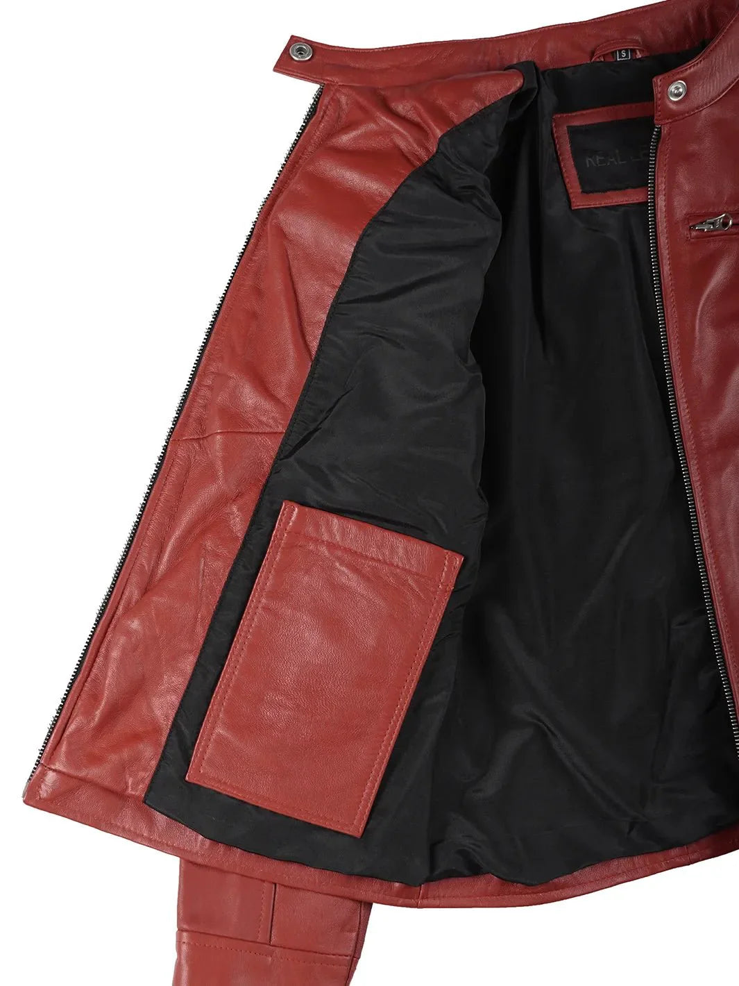 Women's Dodge Cafe Racer Red Leather Jacket - Rare Leather