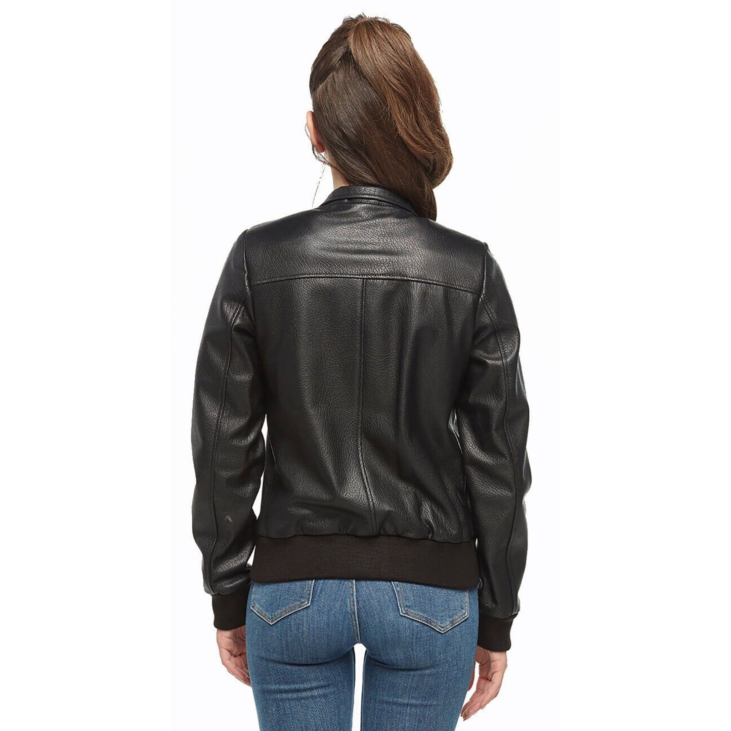Women’s Leather Bomber Jacket in Black - Rare Leather