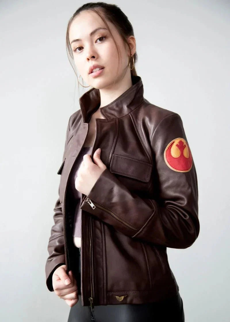 Womens Rebel Alliance Brown Leather Jacket - Rare Leather