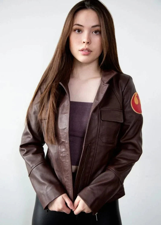 Womens Rebel Alliance Brown Leather Jacket - Rare Leather