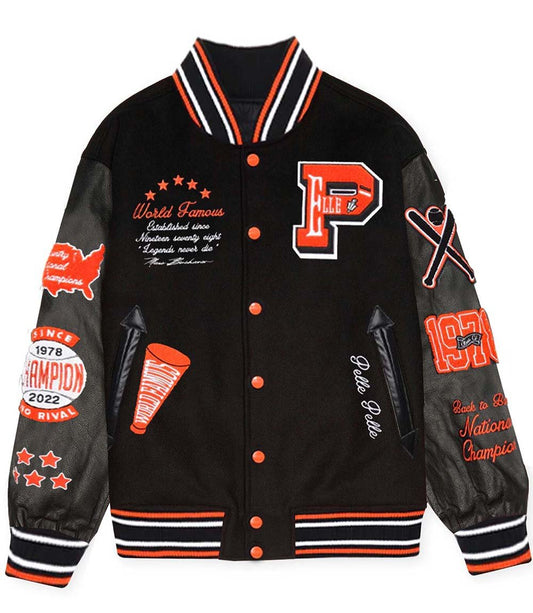 World Famous Black Varsity Jacket - Rare Leather Order Now !!