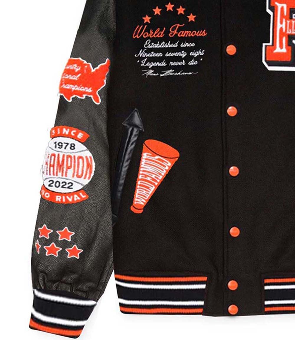 World Famous Black Varsity Jacket - Rare Leather Order Now !!