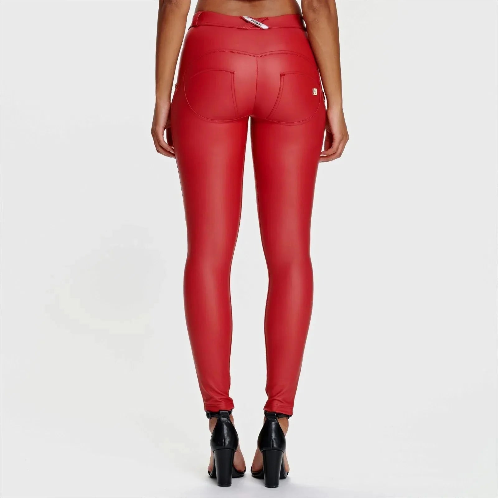 WRUP Faux Leather - Mid Rise - Full Length - Red - Rare Leather