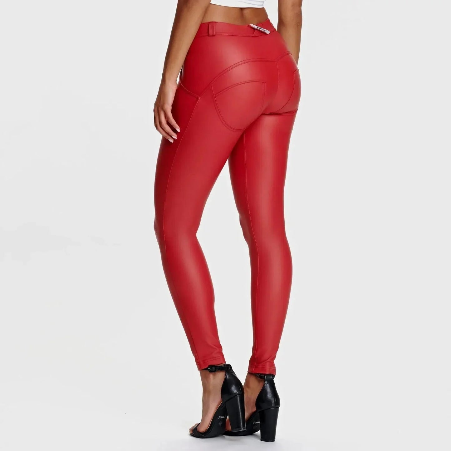 WRUP Faux Leather - Mid Rise - Full Length - Red - Rare Leather