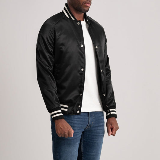 Xander Black Varsity Jacket - Vox Leather