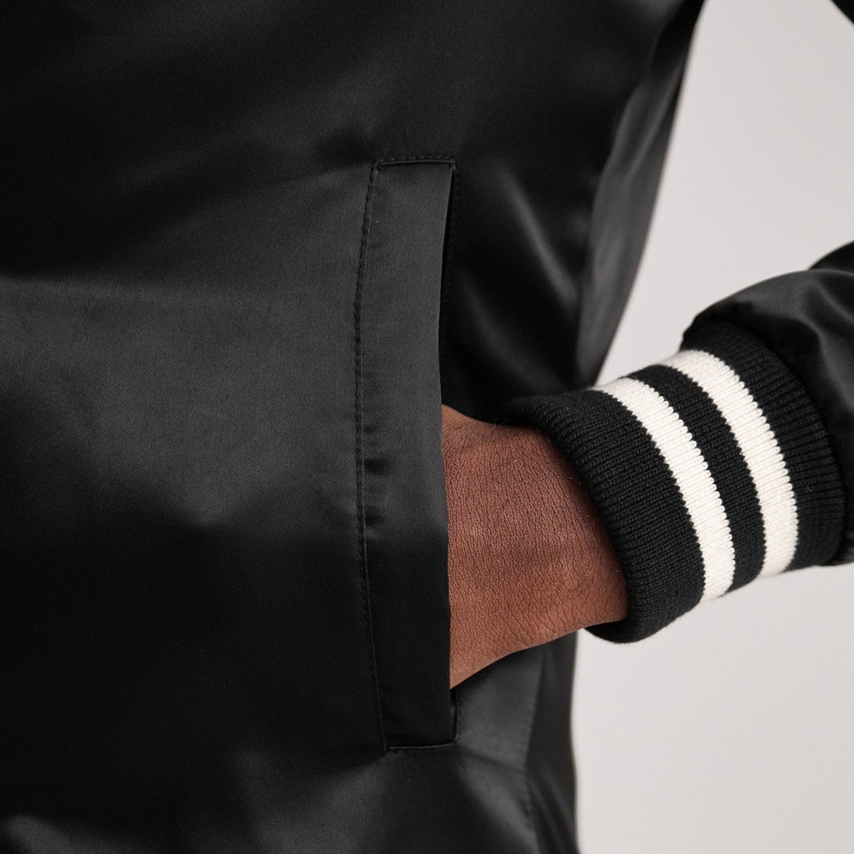 Xander Black Varsity Jacket - Vox Leather