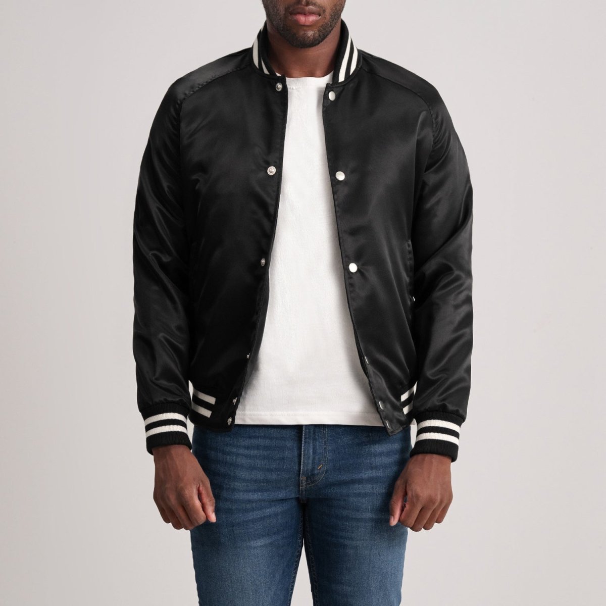 Xander Black Varsity Jacket - Vox Leather