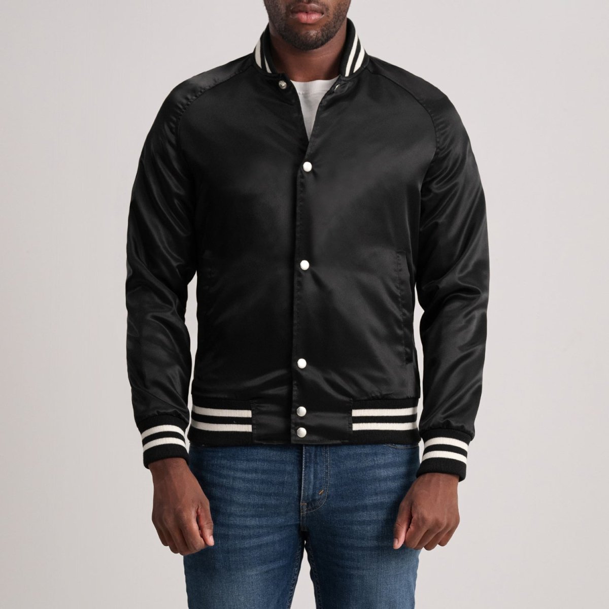 Xander Black Varsity Jacket - Vox Leather