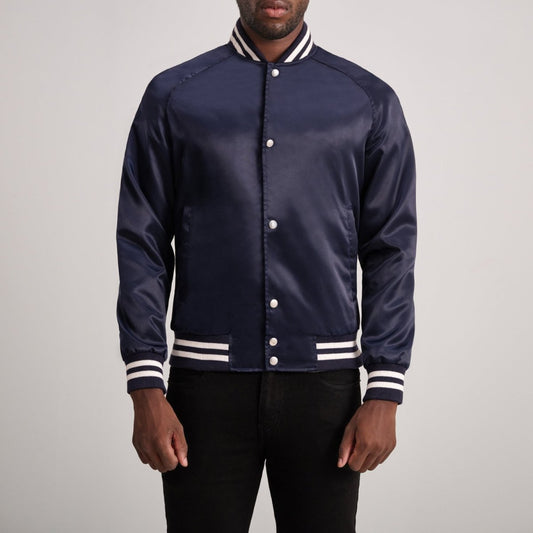 Xander Blue Varsity Jacket - Vox Leather