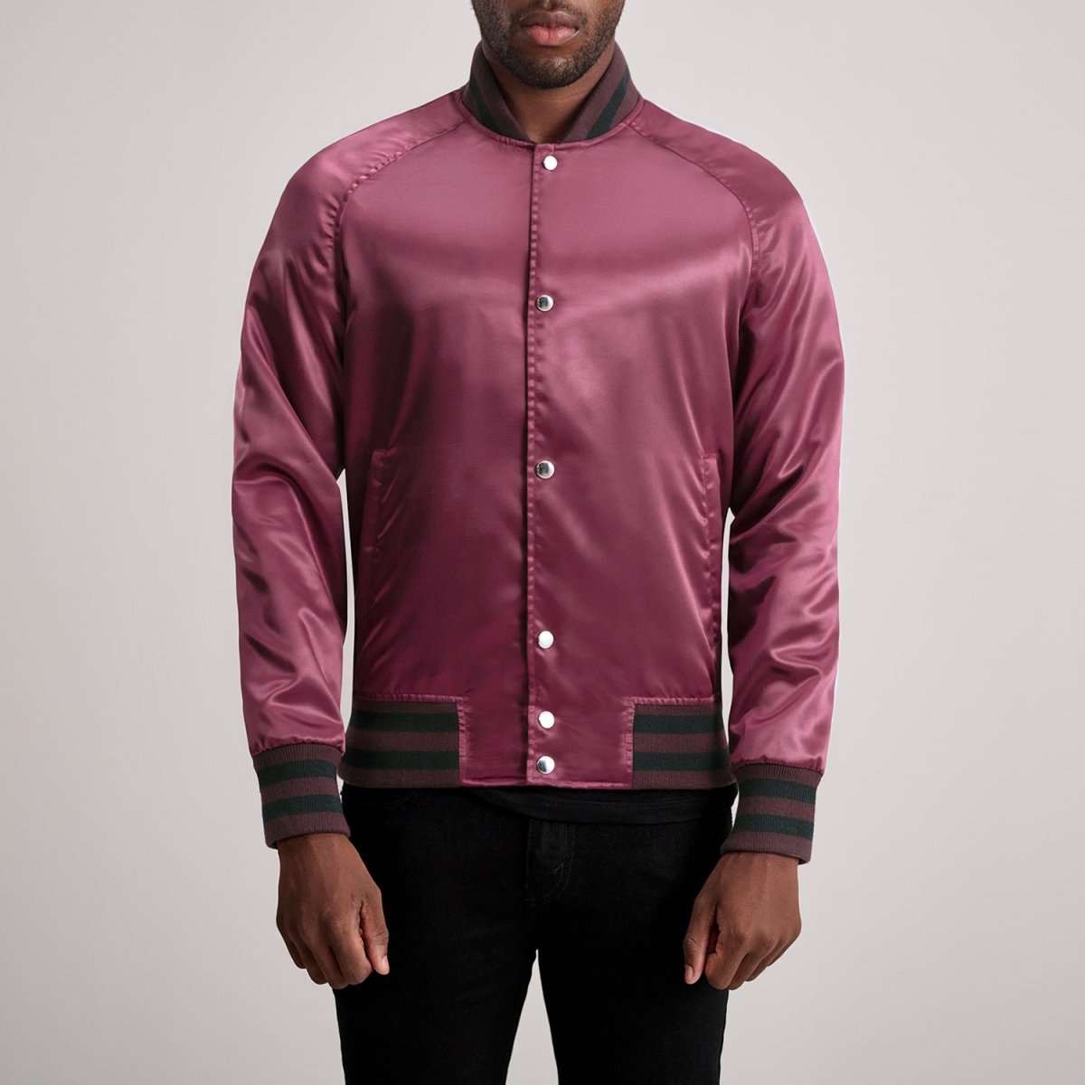 Xander Maroon Varsity Jacket - Vox Leather