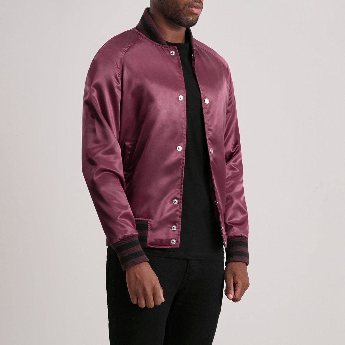 Xander Maroon Varsity Jacket - Vox Leather