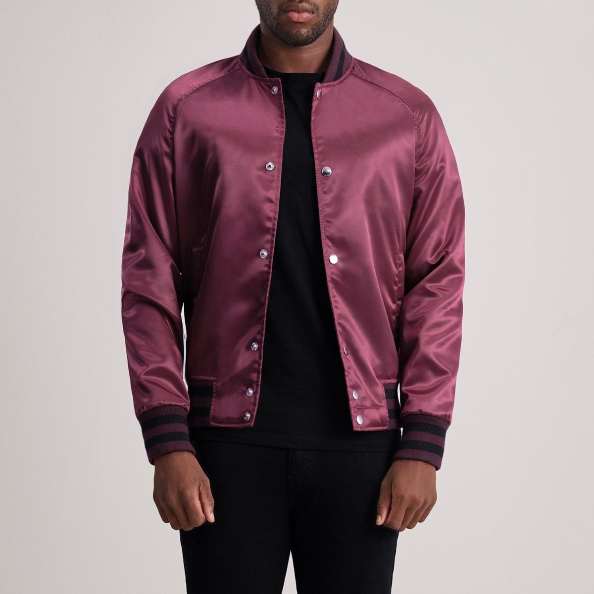 Xander Maroon Varsity Jacket - Vox Leather