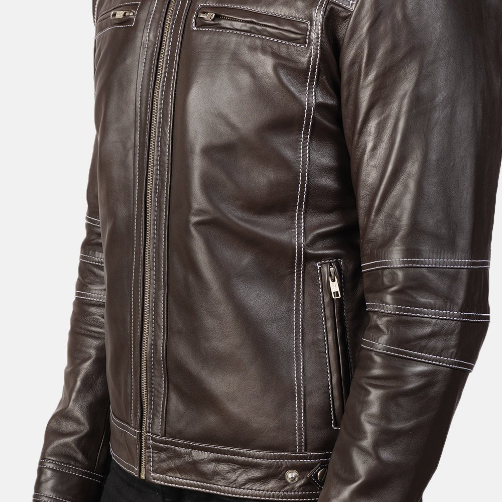 Youngster Brown Leather Biker Jacket - Vox Leather