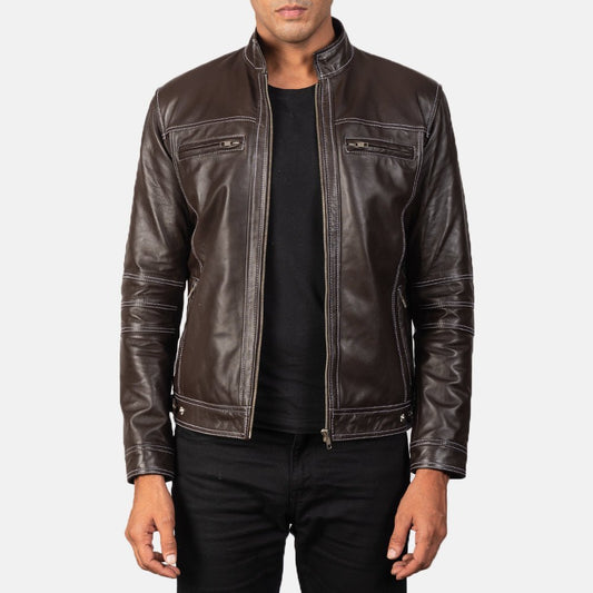 Youngster Brown Leather Biker Jacket - Vox Leather